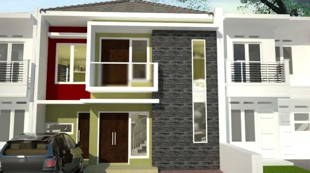 desain rumah minimalis dua lantai dengan fasad geometris