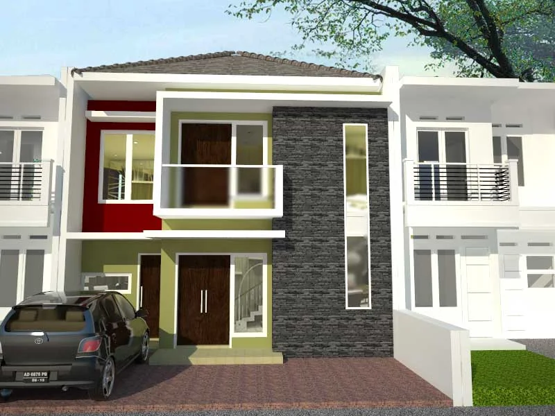 desain rumah minimalis dua lantai dengan fasad geometris