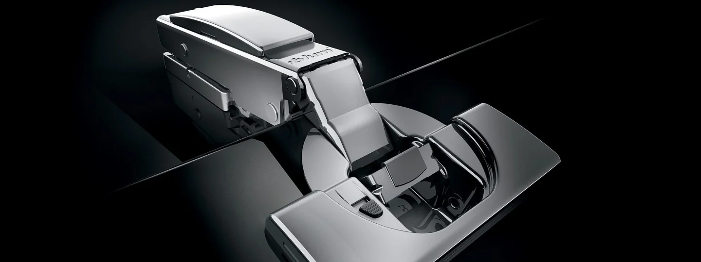 Engsel kabinet Blum CLIP top BLUMOTION dengan peredam terintegrasi