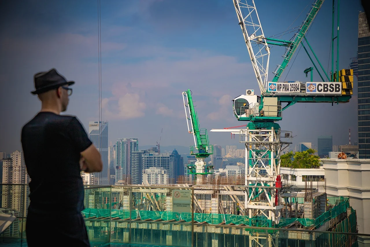 lokasi-proyek-bangunan lokasi proyek bangunan dengan alat berat