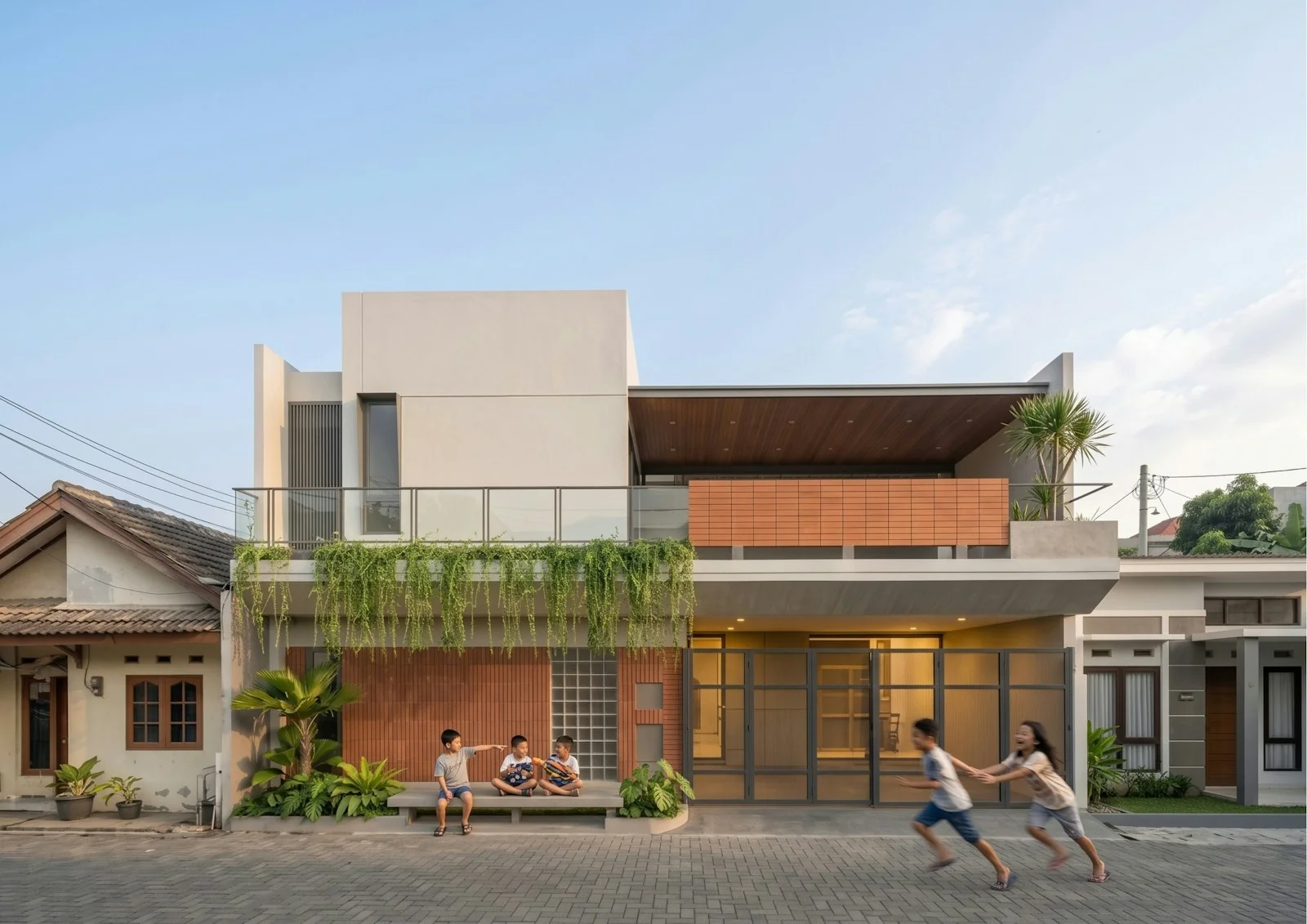 rumah-dua-lantai-modern biaya bangun rumah per meter di BSD untuk rumah dua lantai