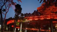Infinity Link Bridge di Tebet Eco Park saat senja